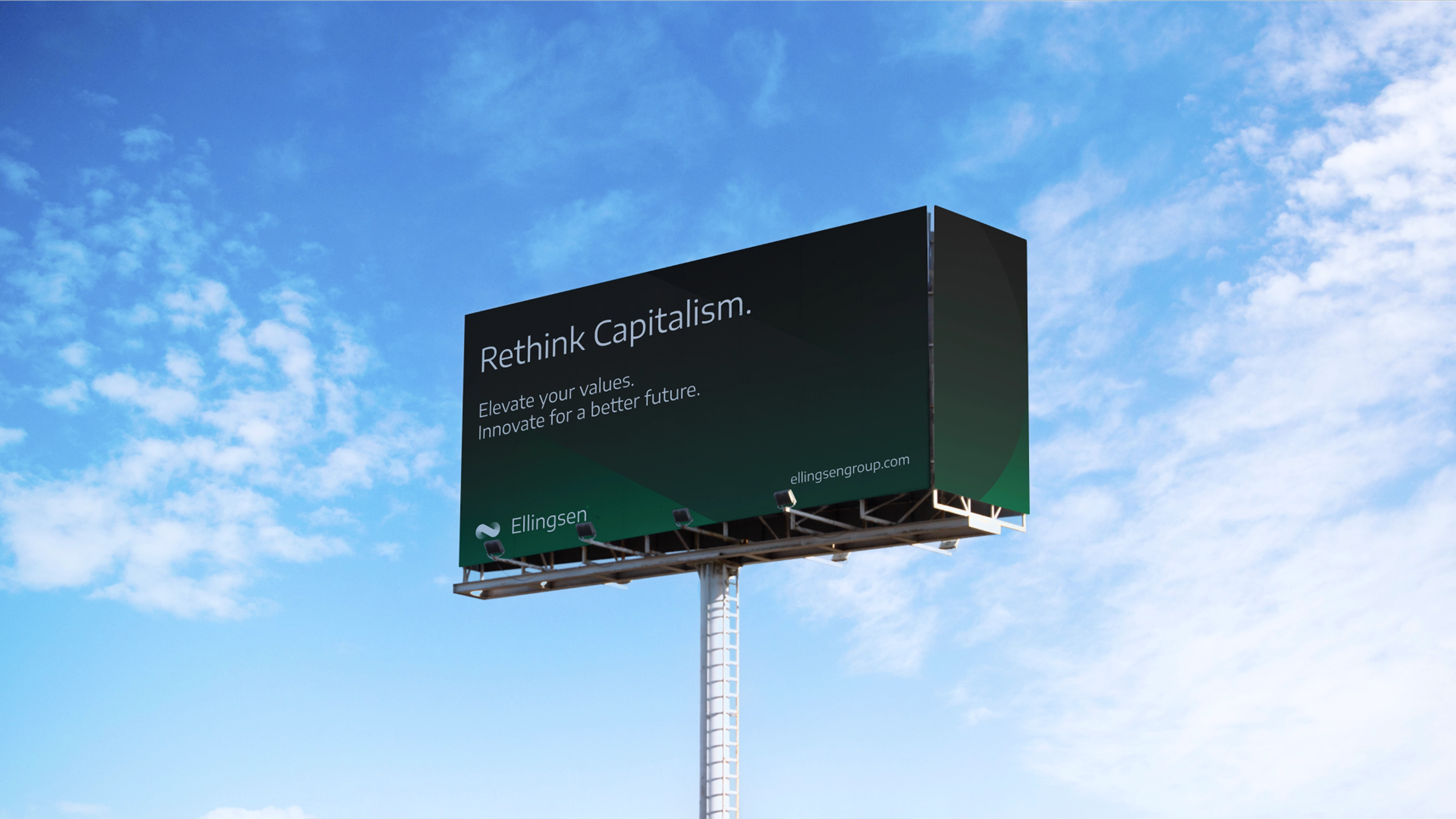 A random billboard of Ellingsen Groups' new branding